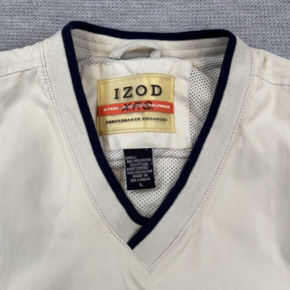 Izod X-Treme Friction Golfwear Vest Mens Large V-Neck Sleeveless Light Khaki - Picture 6 of 11